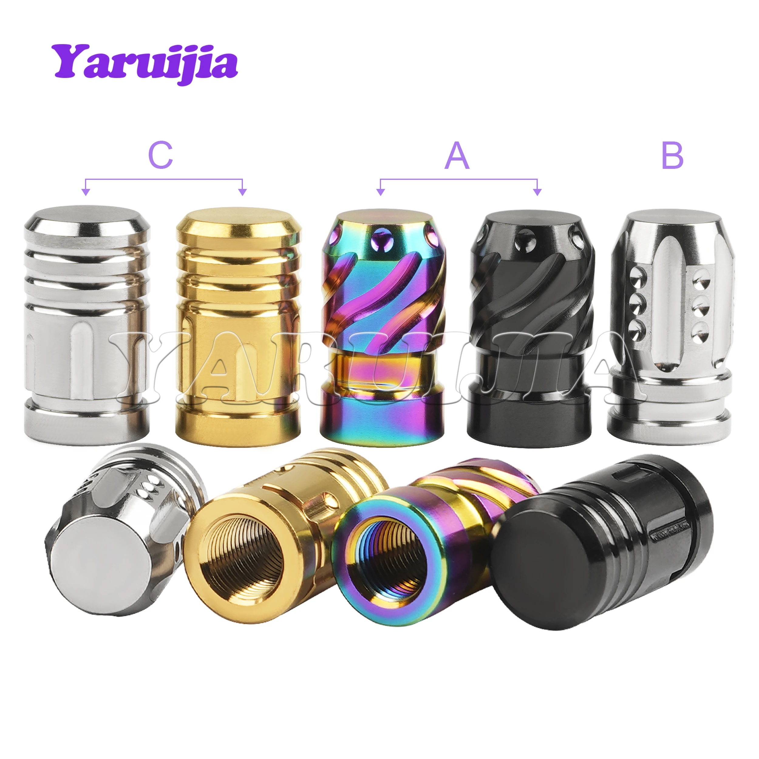 Yaruijia Titanium Bike Schrader American valve cover head Valve Caps for Road MTB Bicycle Wheel Dust Valve Tyre Dustproof Cover