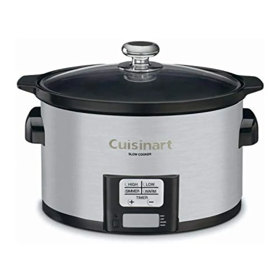 

PSC-350 3-1/2-Quart Programmable Slow Cooker Silver 9-1/2 in H x 9.1 in W x 12.67 in L Stainless Steel Silver Programmable Time