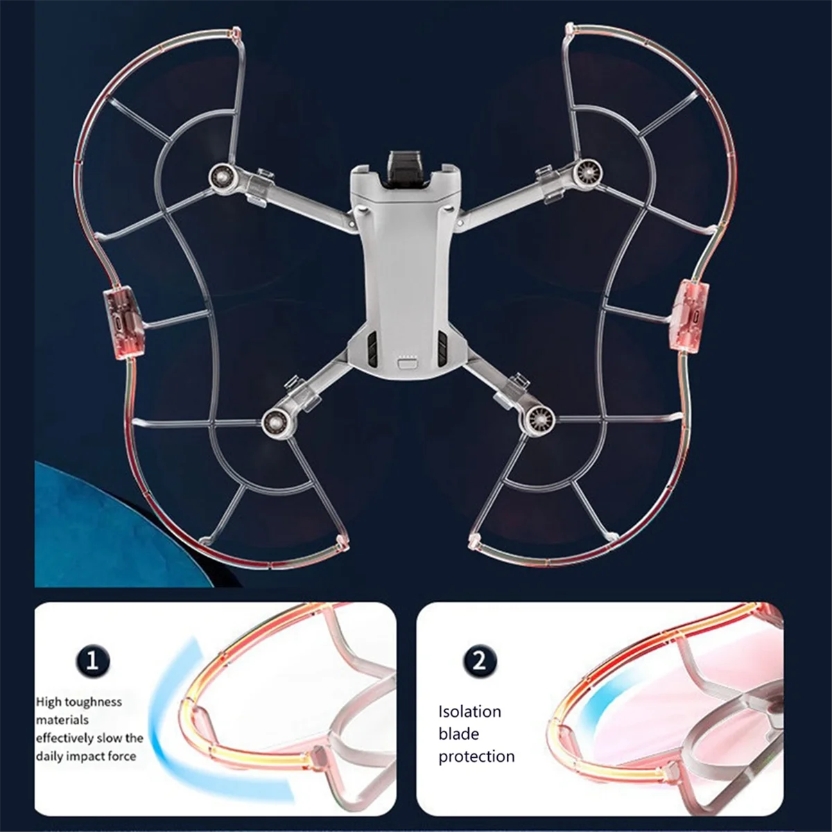 شفرة الحرس للطائرة بدون طيار Mini3/3Pro مضيئة مجداف حامي متعدد الوظائف مريحة الوفير الدائري التبعي
