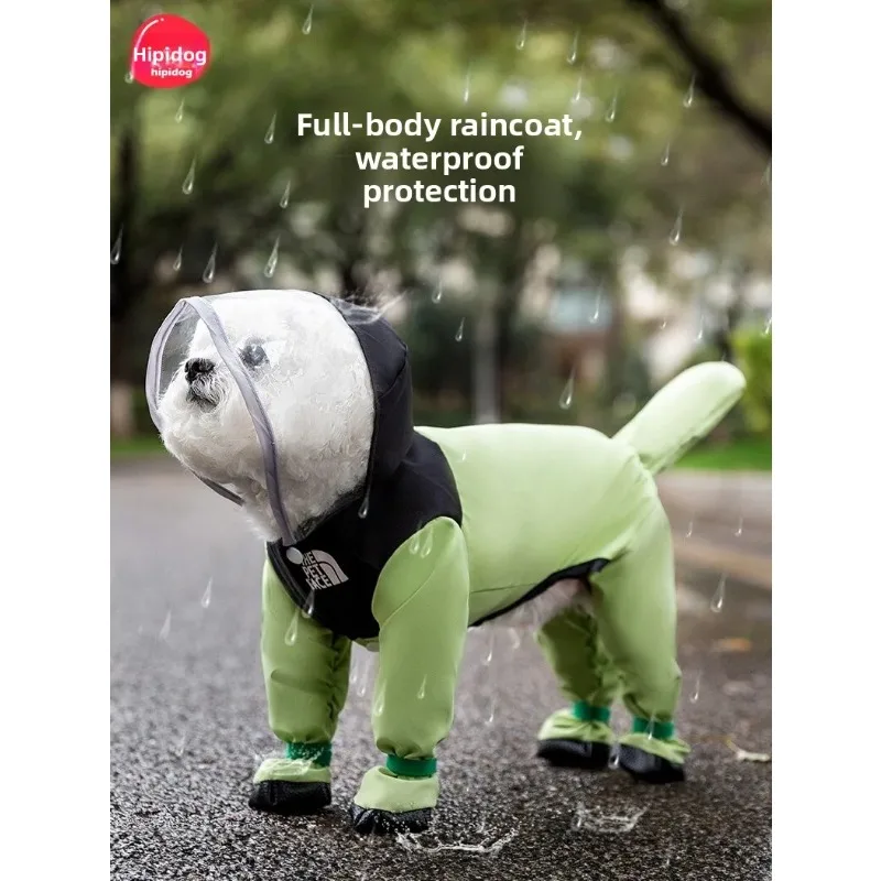 

Водонепроницаемый плащ для собак, летняя одежда, маленькие плюшевые щенки-бишон, полная упаковка, четыре ноги, тяговая собака, товары для домашних животных