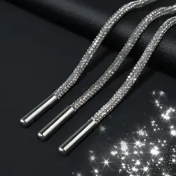 Luxury Rhinestone Shoelaces Rainbow Diamond Shoe laces Sneakers Laces Shoes Round Shoelace 100/120/140/160CM 1Pcs DIY Strings