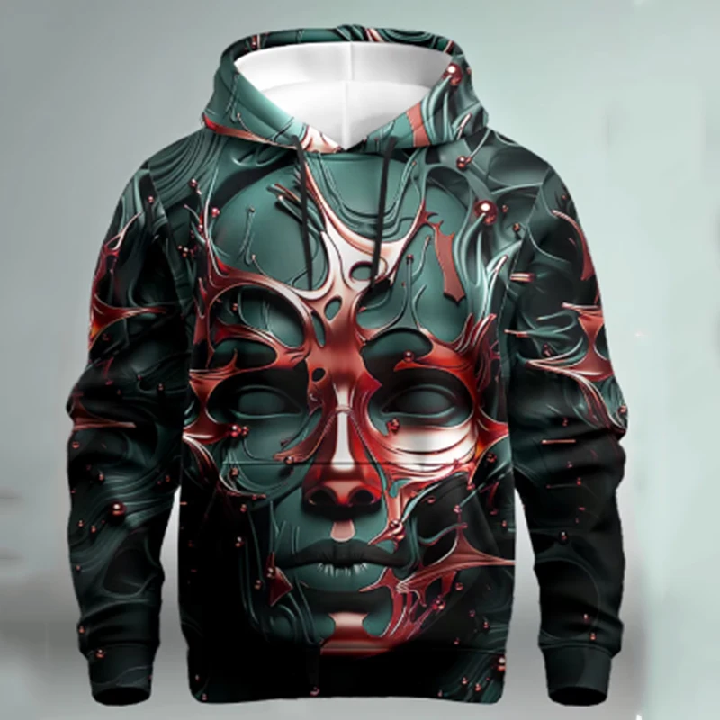 Men\'s Fashion 3d Printed Face Graphics Hoodie Street Trend Clothing Hoodie Hoodie Spring Designer Hip Hop Loose Casual Sports