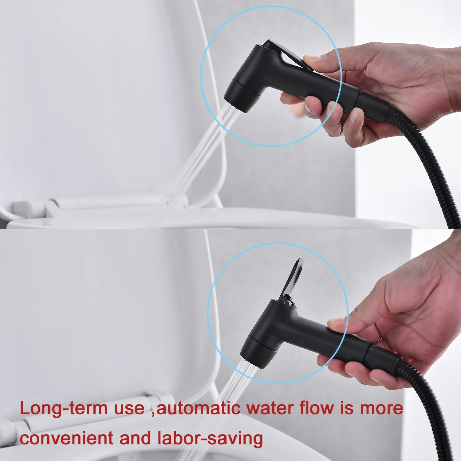 Handheld Bidet Spray ABS Double Water Way Shattaf Sprayer Bathroom Shower Toilet Portable Bidet Faucets Travel Bidet Attachment