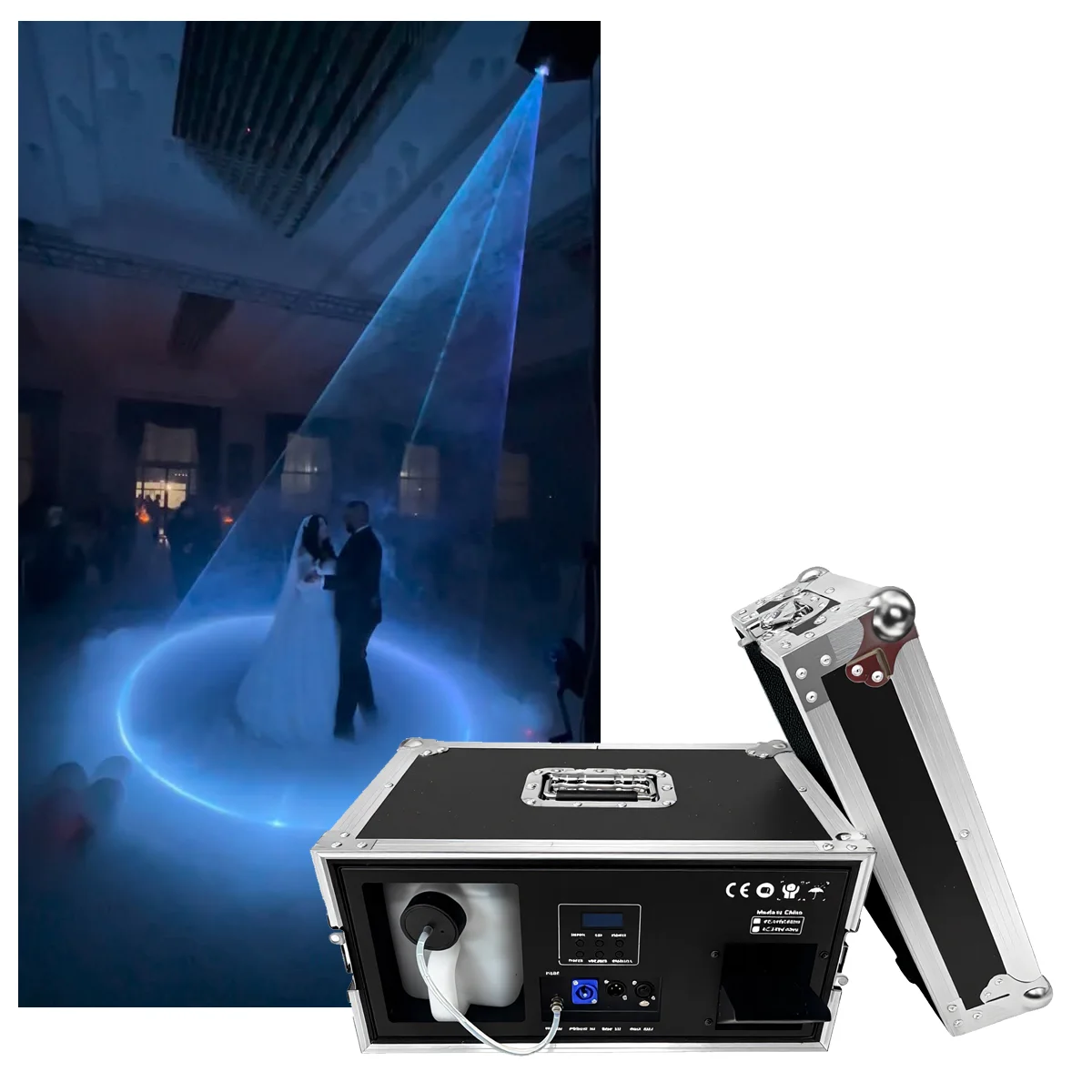 1500W Water Based Fog Machine Iron Electric SFX With Flight Case DMX 2CH LCD Remote For Wedding Theater Concerts