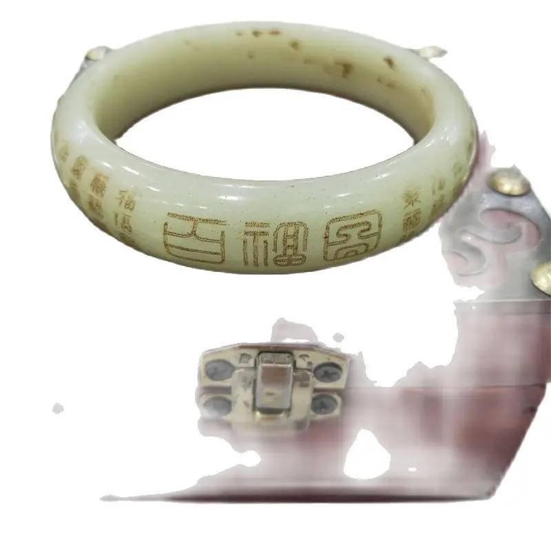 Chinese Hand Carving, Beautiful Bracelet, Fluorescent Luminous Baifu Character Bangle