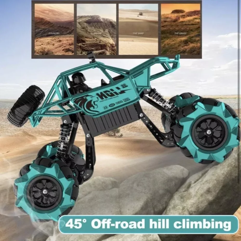 Coche RC de deriva de aleación 4DRC 360 °   Camión monstruo con control de sensor de gestos giratorio 4WD 2,4 Ghz, All Terrains Crawler RC con 2 baterías