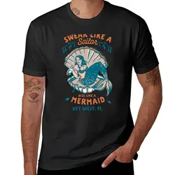 Giuro come un Sailor Key West, Florida. Divertente t-shirt a sirena Vintage retrò funnys t-shirt grafiche da uomo ad asciugatura rapida anime