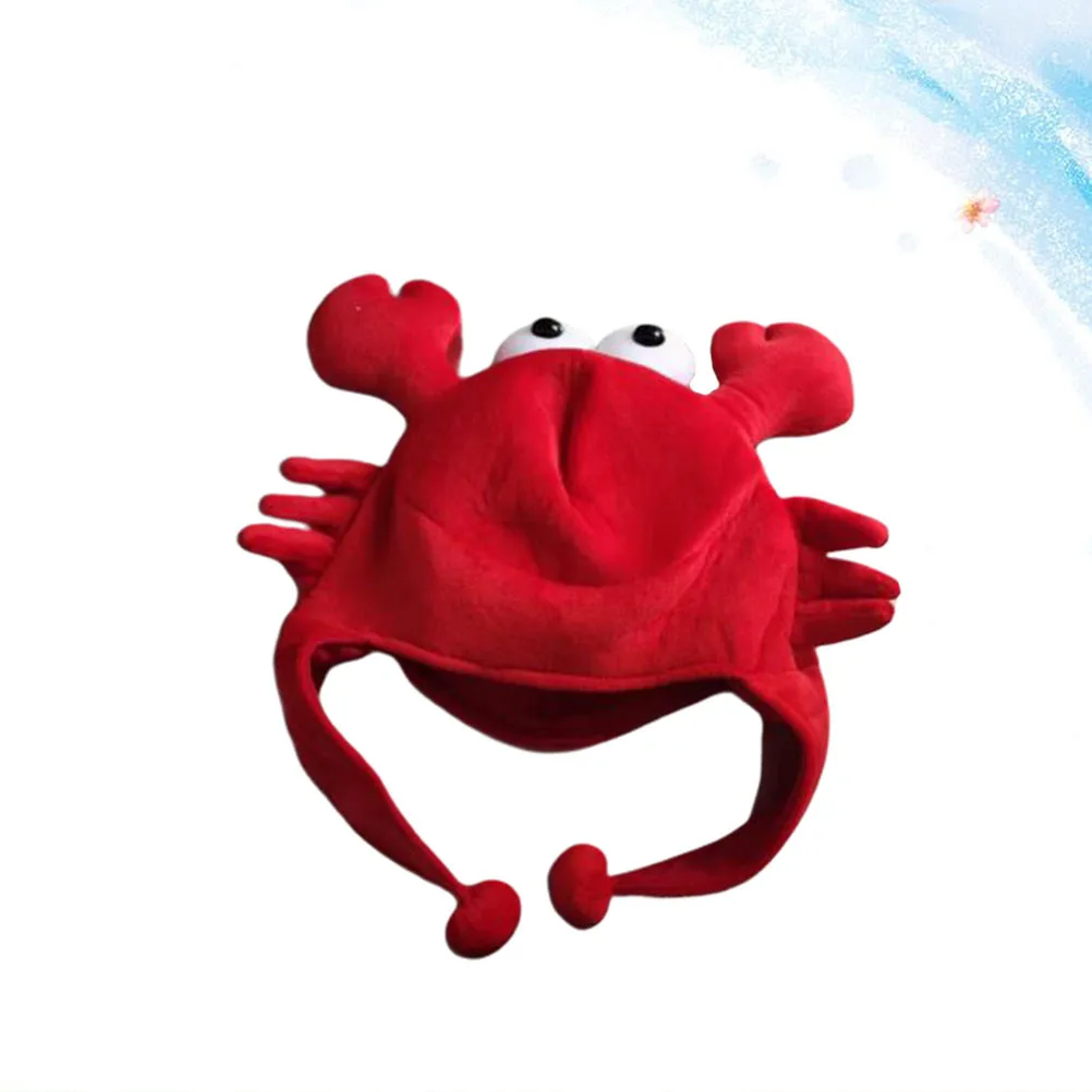 

Crab Headwear Cute Warm Funny Hat for Cosplay Party Photo Props Holiday Celebration Accessories Crab Hat Cosplay Headwear