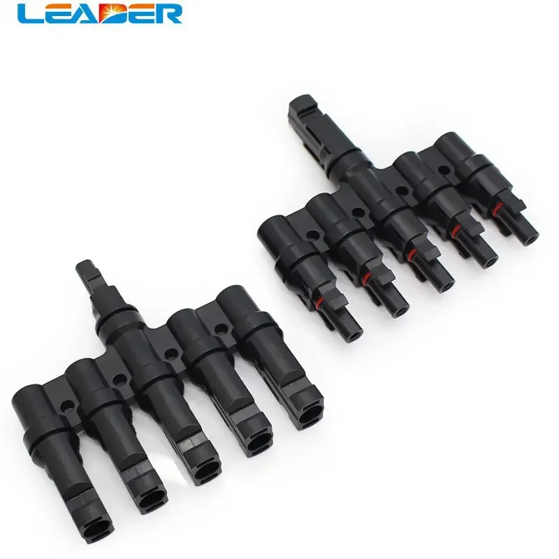 Wholesale 100 Pairs/Lot High Quality Waterproof IP67 Female /Male 5 To 1 PV Solar Panel T- Branch Connectors for Solar Pv System