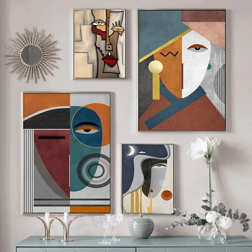 Nordic Abstract Figure Geometric Morandi Wall Art Canvas Paintings Poster Prints Aesthetic Modern Living Room Bedroom Home Decor