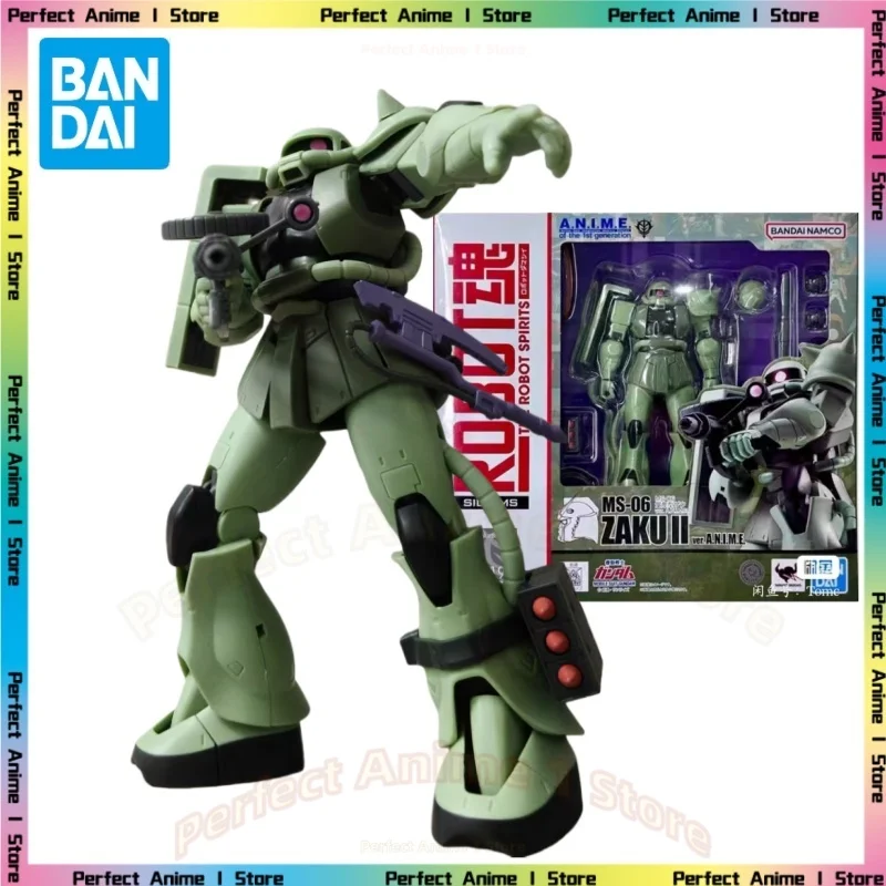 

In Stock Bandai ROBOT SPIRIT ANIME 197 Zaku 2 Mass Production MS-06 Green Zaku Movable Figure Model Collection