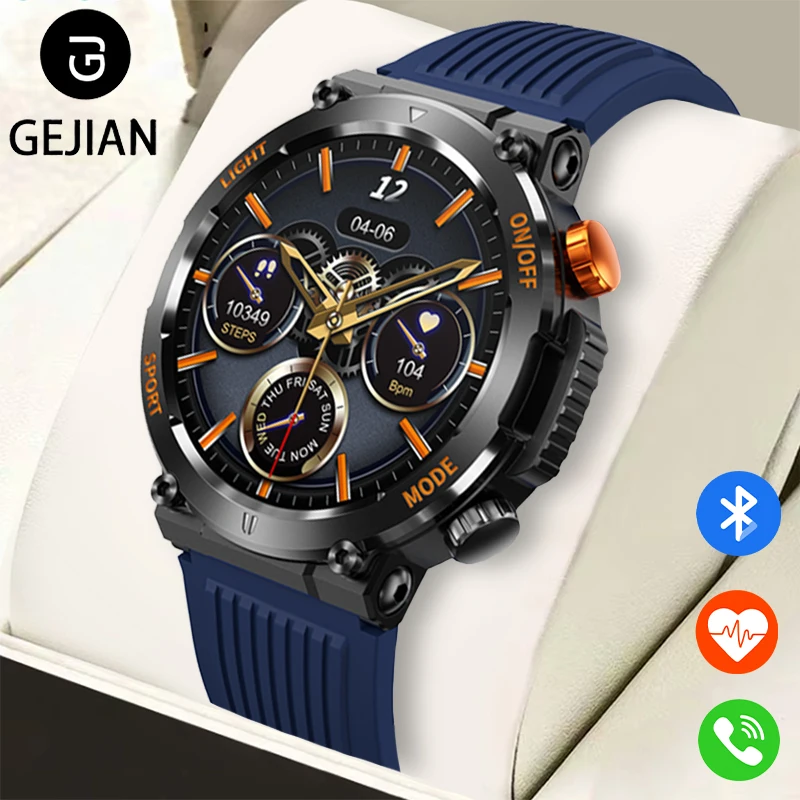 

GEJIAN новые часы 1,46-дюймовый IPS-экран с разрешением 360*360, аккумулятор 450 мАч, мониторинг сердечного ритма, здоровья, мужские часы