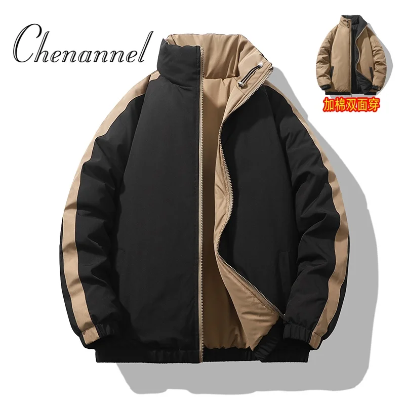 الشتاء الرجال الحشو معطف جديد عادية بلون التزلج في الهواء الطلق Coldproof وسادة مبطنة الكلاسيكية مقنعين السترات عكسها