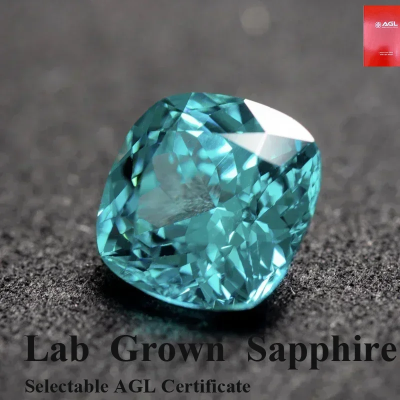 

В лаборатории выращенный сапфир Параиба квадратная подушка VVS1 подвески Diy усовершенствованные материалы для изготовления ювелирных изделий на выбор сертификат AGL