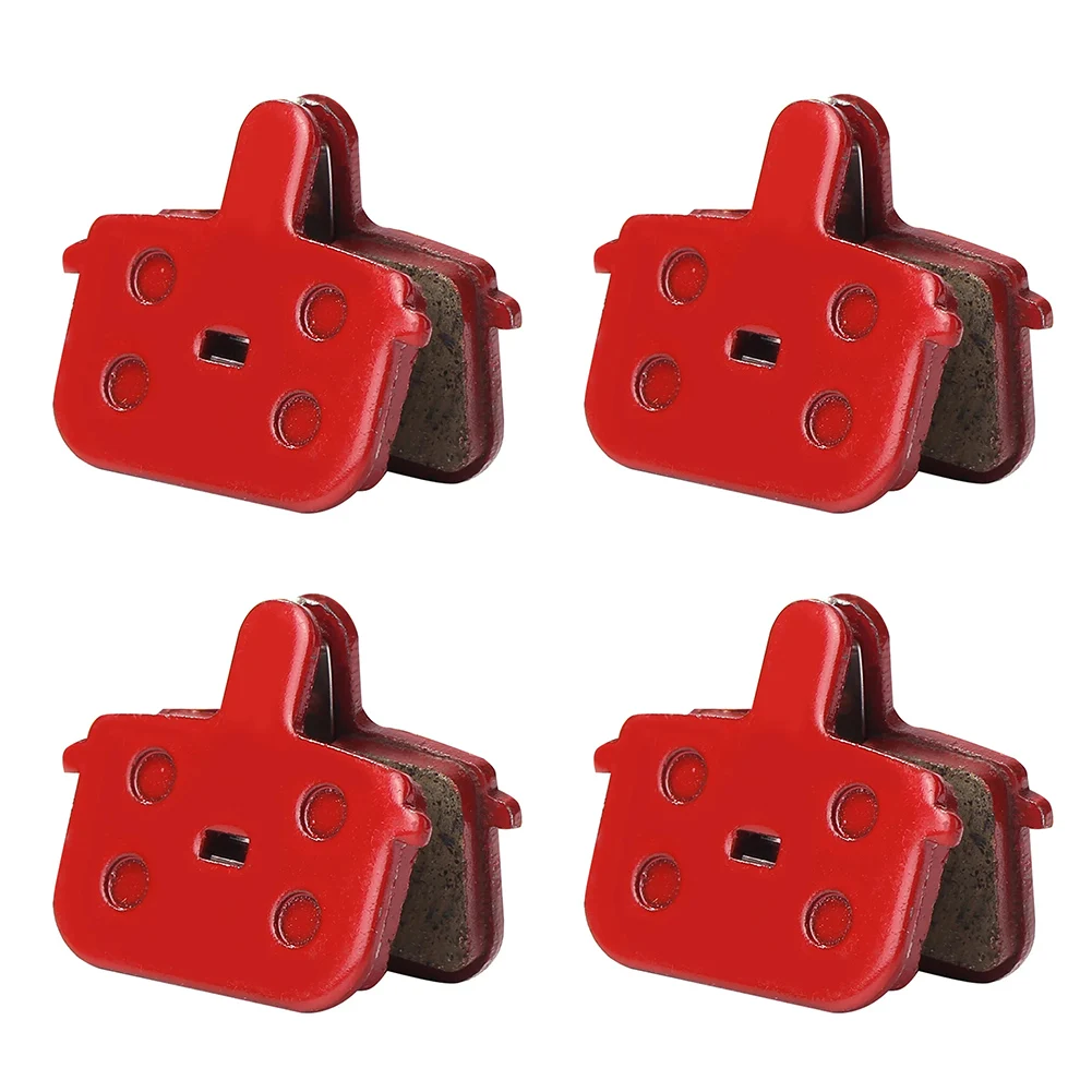 

4PCS Brake Pads Red Semi-Bicycle Disc Brake Pads No Noise Resin Iron Mountain Bicycle 34x29x4mm Bicycle Accessories