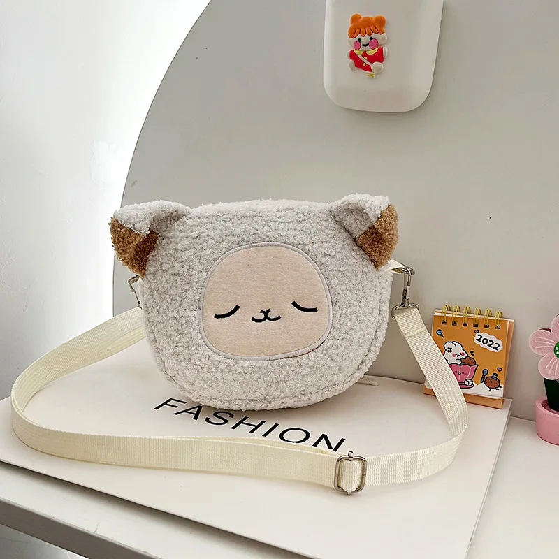 Styl japoński Kawaii torba kobiety Cartoon pluszowa torba na ramię dla kobiet Crossbody torba mały telefon i torebka