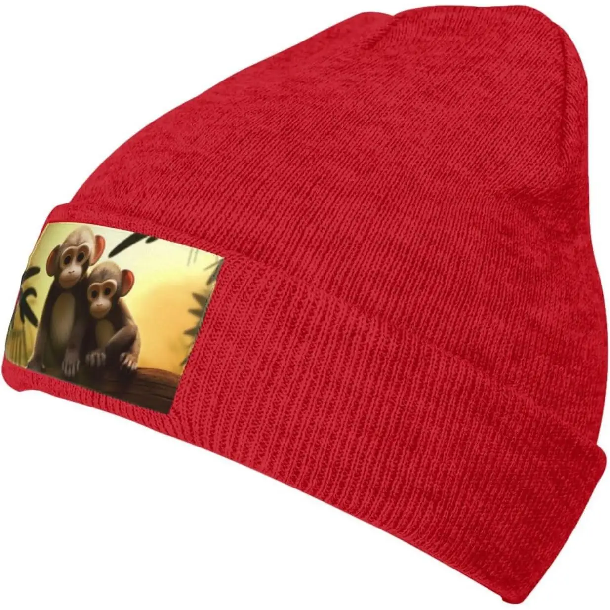 Beanie for Men Winter Hats for Women Knit Hat Cute Couple Monkey Beanie Soft Warm Cuffed Caps Stylish Watch Cap Black Beanie