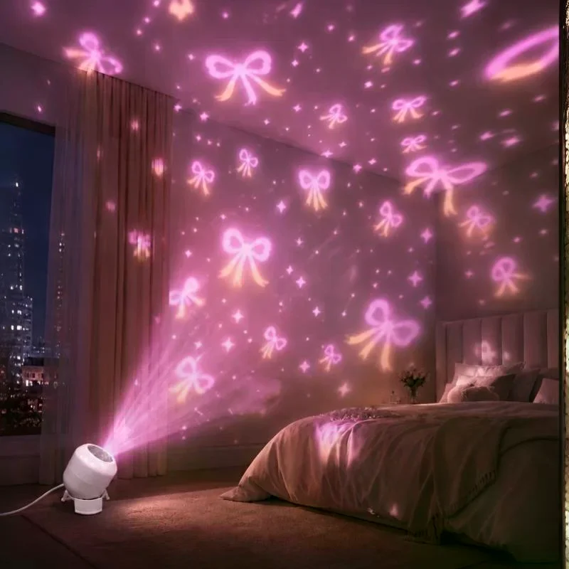 Dynamic Romantic Love Heart Projection Night Light Portable Low Power for Bedroom Kids Room Night Companion Decor