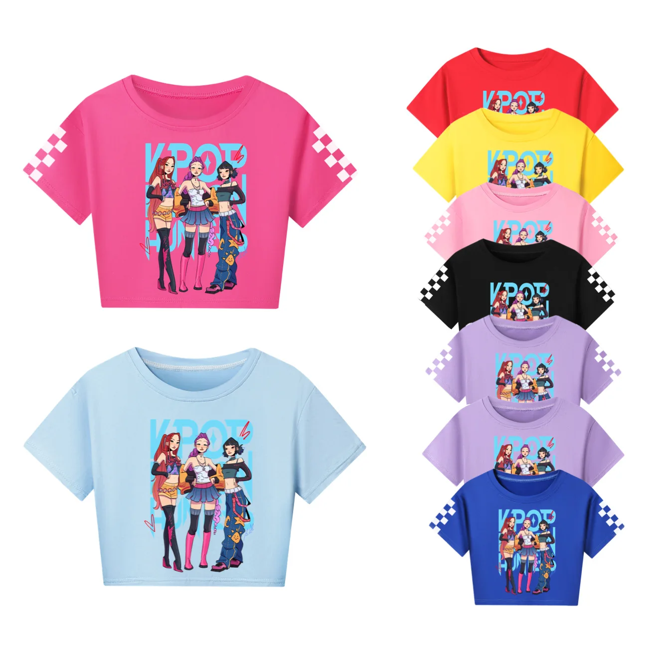 

KPop Demon Hunters Huntrix T-Shirt Summer New Kids TShirt Baby Boys Girls Tops Toddler Tees Short Children Cartoon Clothing