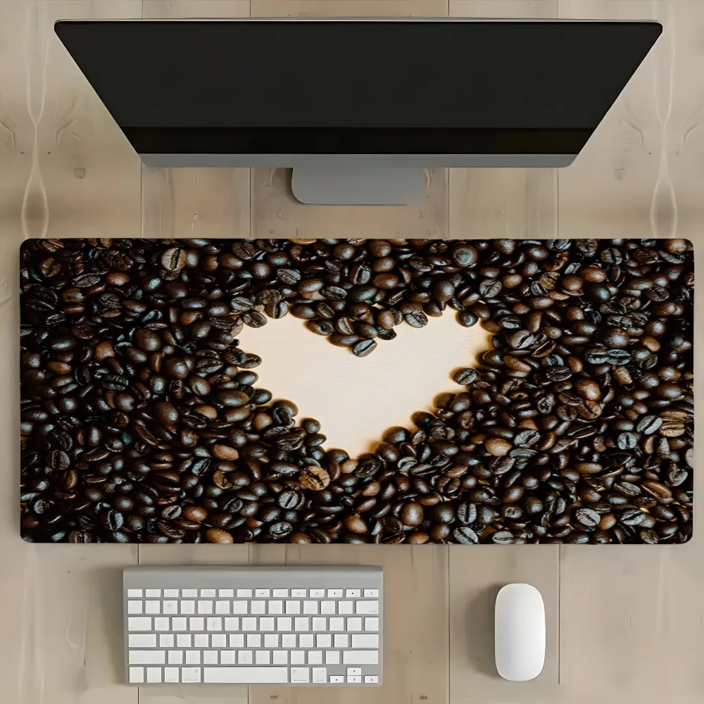 

Коврик для мыши с рисунком кофейного натюрморта, игровой настольный коврик, нескользящая резиновая основа, большой коврик для мыши для ПК, ноутбука, клавиатуры, офиса