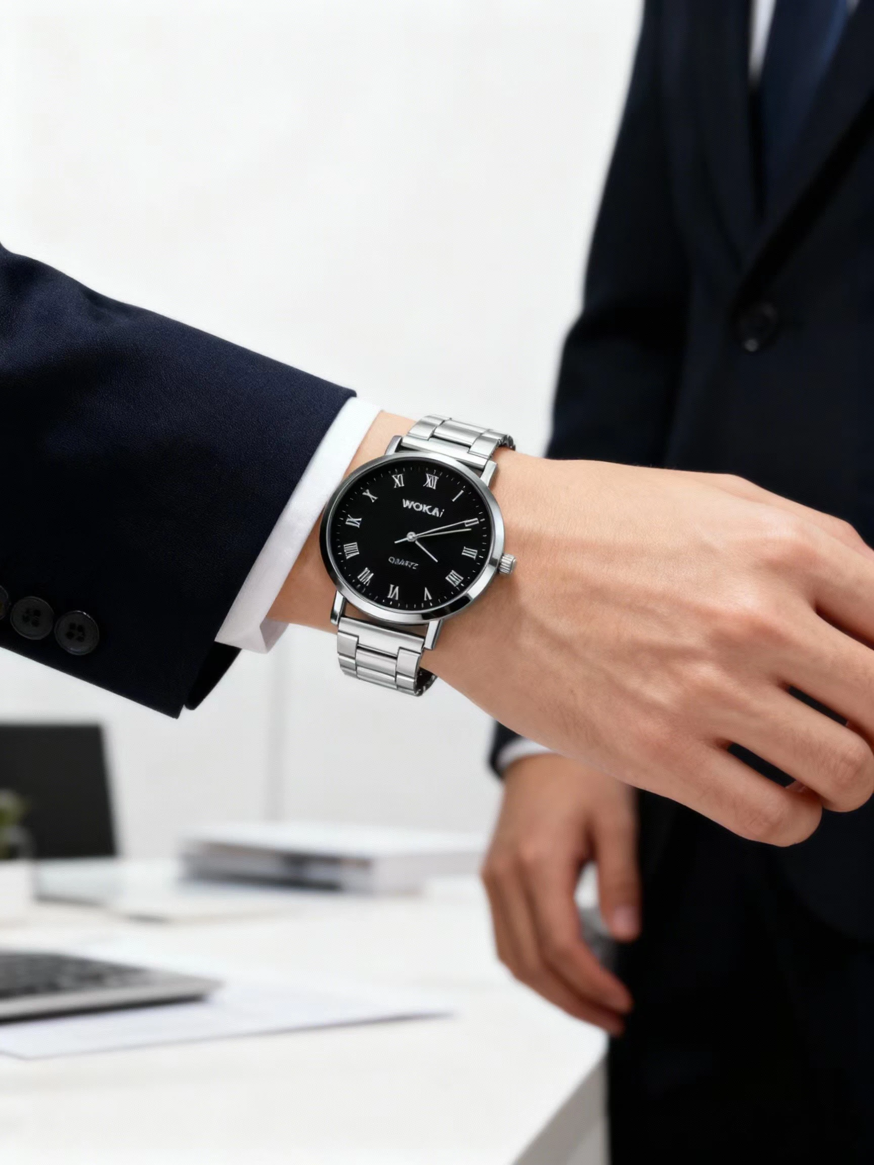 New Simple Overwatch Cheap Gift Watch Alloy Band Quartz Watch Men Business Watch