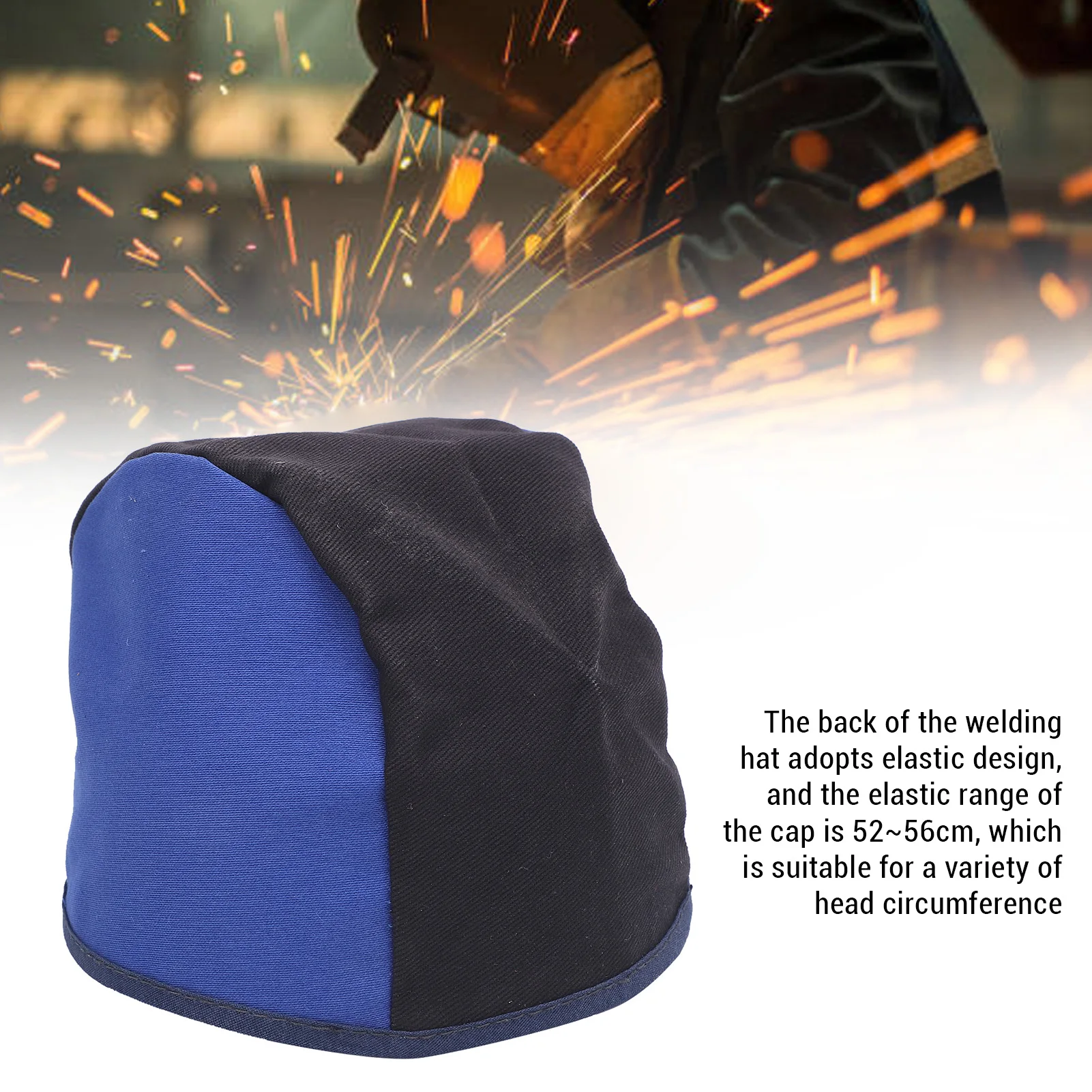 Welding Cap Reversible Flame Retardant Heatproof Cotton Protective for Welders 52~56cm