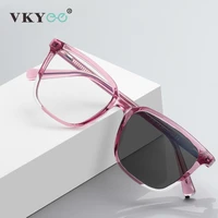 VKYEE, gafas cuadradas simples con montura grande, diseño de moda para mujer, gafas graduadas personalizables antiluz azul fotocromáticas