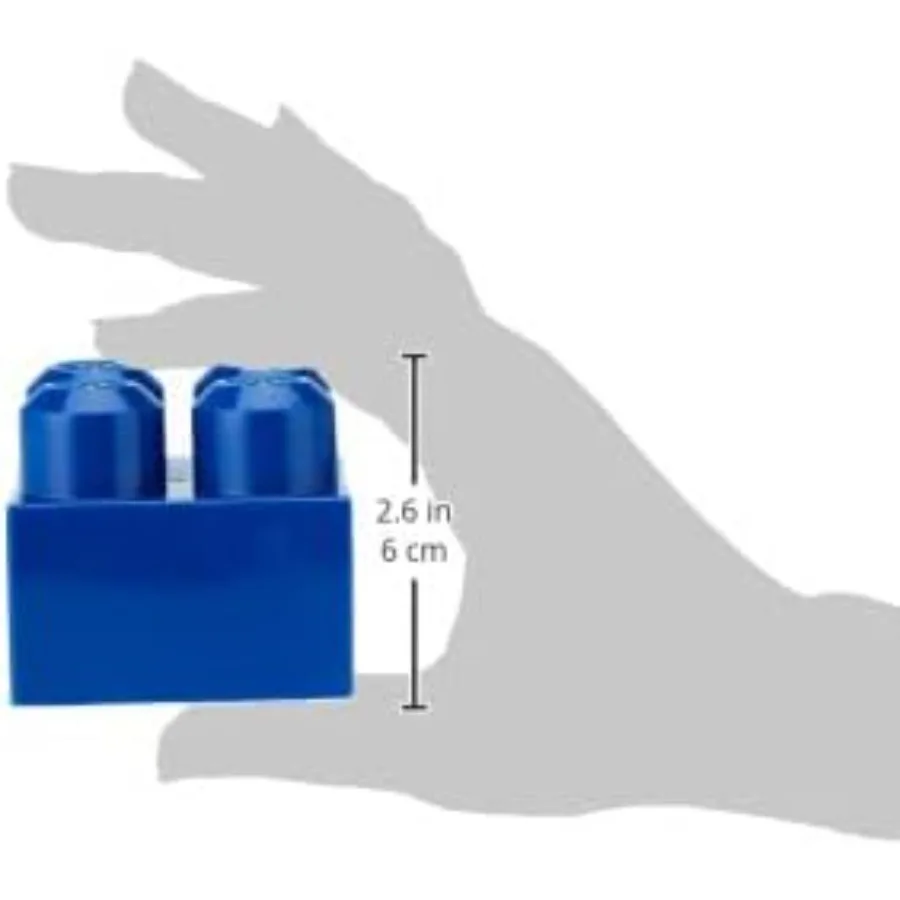 MEGA BLOKS Set di giocattoli per primi costruttori per bambini con 80 pezzi e custodia in blu, ideale per giochi creativi e iniziale