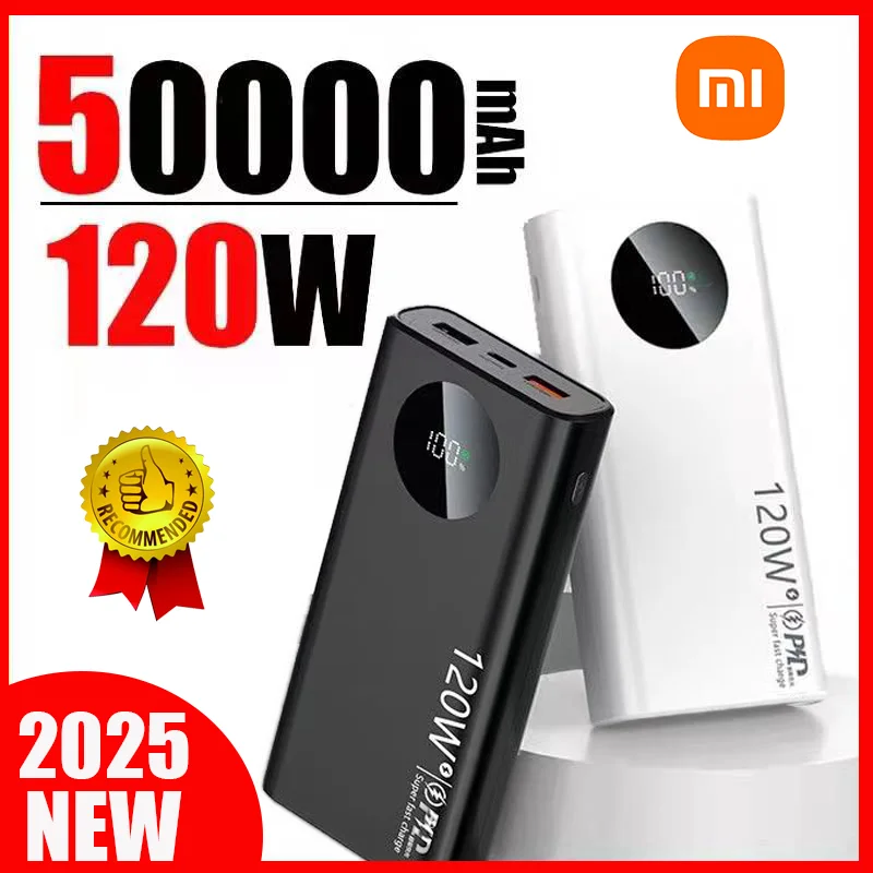 Xiaomi 120W 50000mAh High Capacity Power Bank Fast Charging Powerbank Portable Battery Charger For iPhone Samsung Huawei 2025