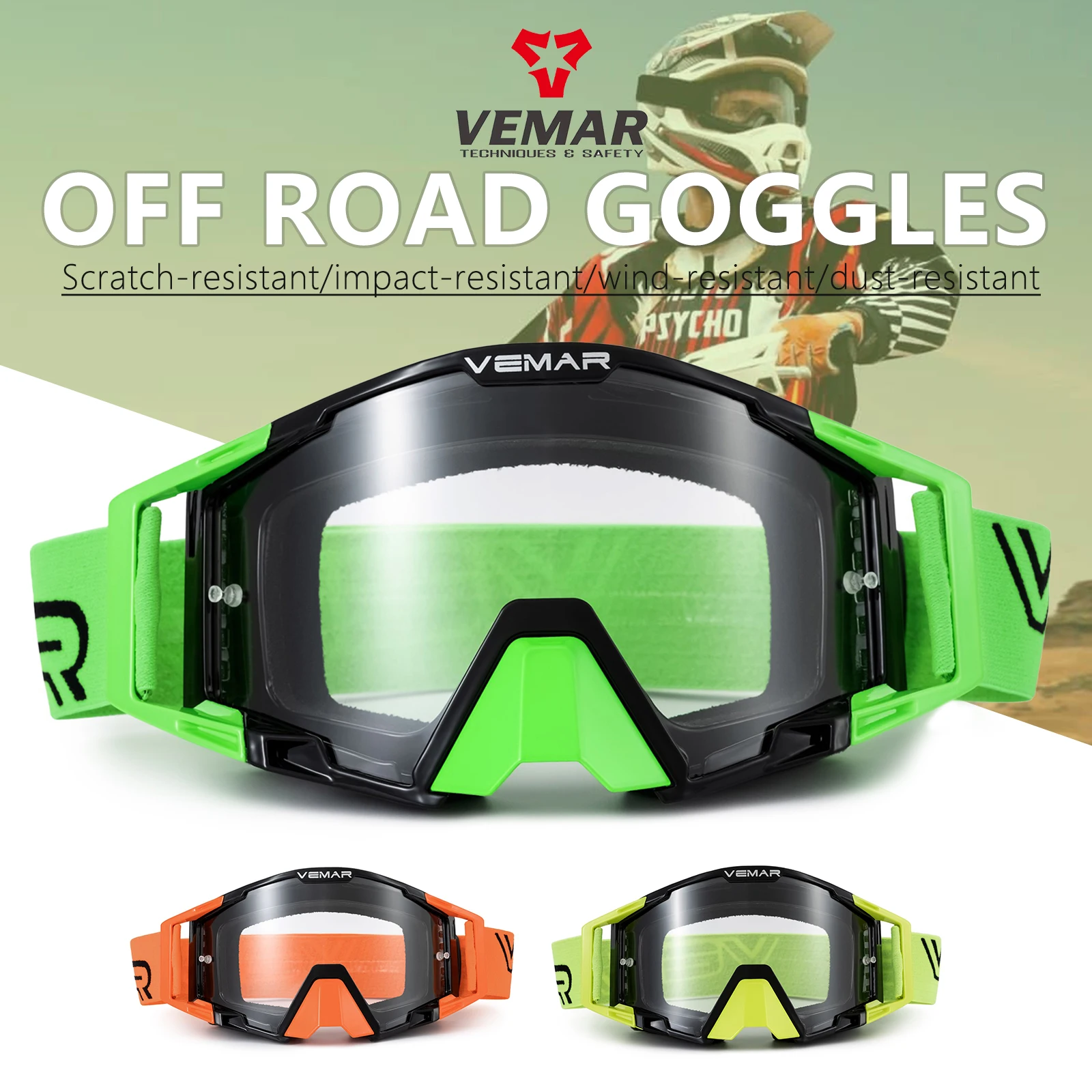 

Off-road Motorcycle Riding Goggles Windproof Motocross Goggles Sandproof Motorbike Goggles Anti-impact ATV MTB Dirt Bike Goggles