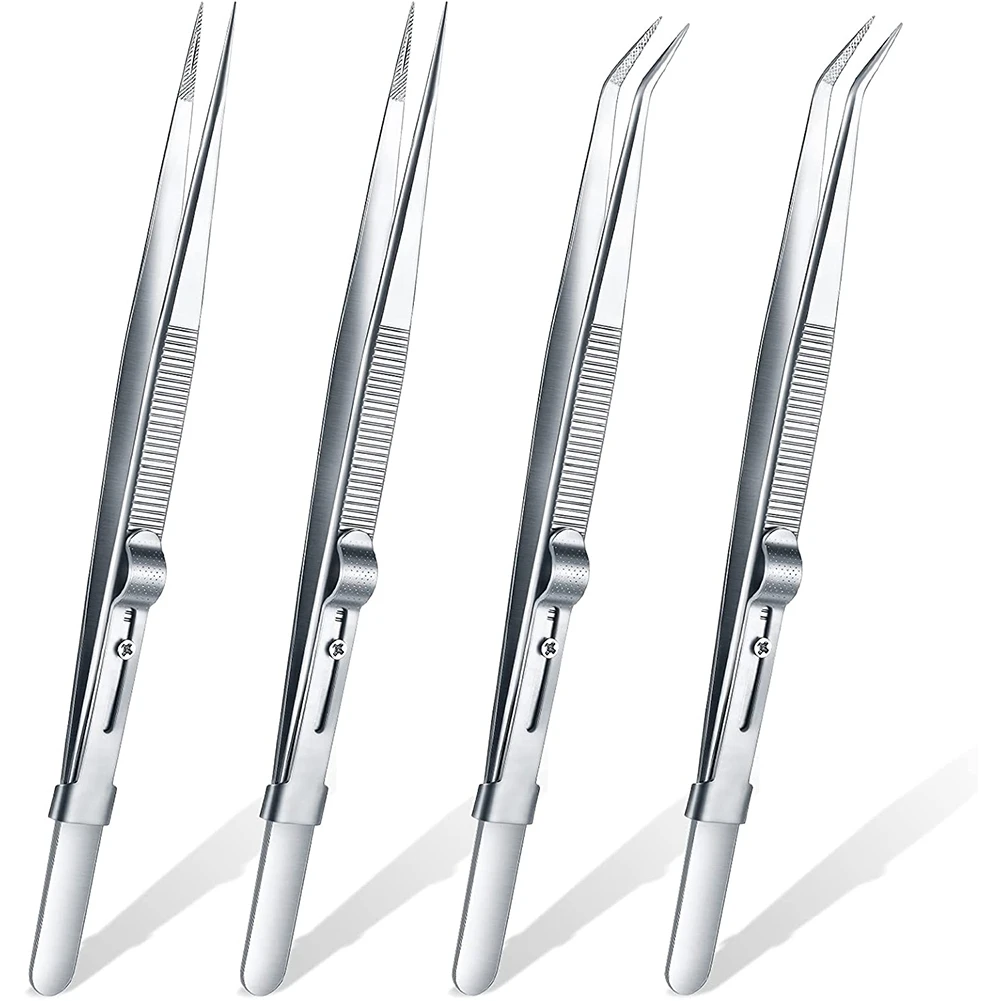ABLG 4 Pieces Precision Soldering Tweezer ESD Anti-Static Industrial Electronic Tweezers Tool Set for Jewelry Makeing Craft