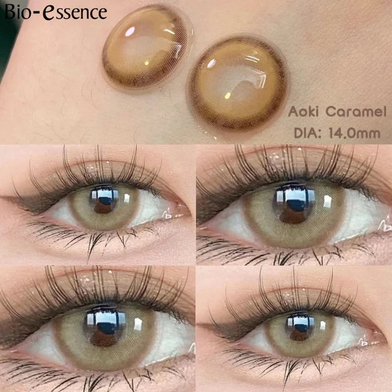 Bio-essence Colorcon lentes coreanas, lentillas de Color para ojos con prescripción para miopía, lentillas marrones para ojos, 1 par