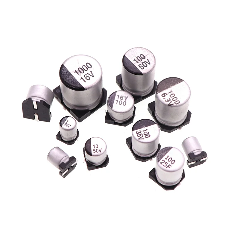 10pcs SMD Electrolytic Capacitor Aluminum 6.3V 10V 16V 25V 35V 50V 63V 100V 400V 1UF 4.7UF 10UF 47UF 100UF 470UF 680UF 1000UF