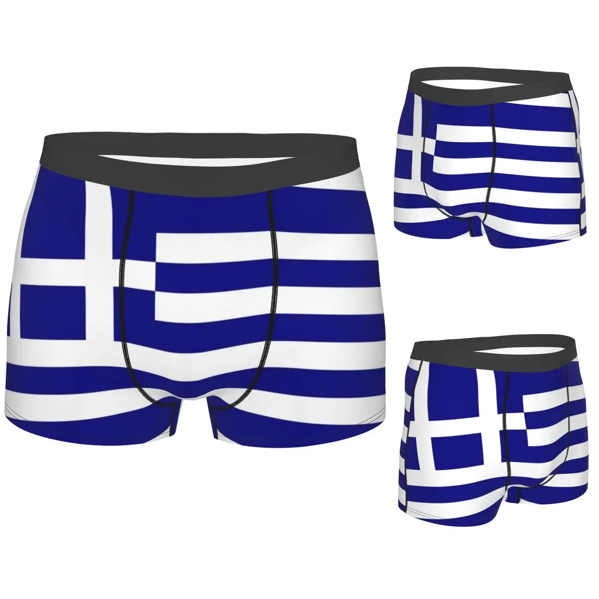 

Boxer Underpants Shorts Greece Greek Flag Panties Men's Comfortable Underwear for Homme Man Boyfriend Gift
