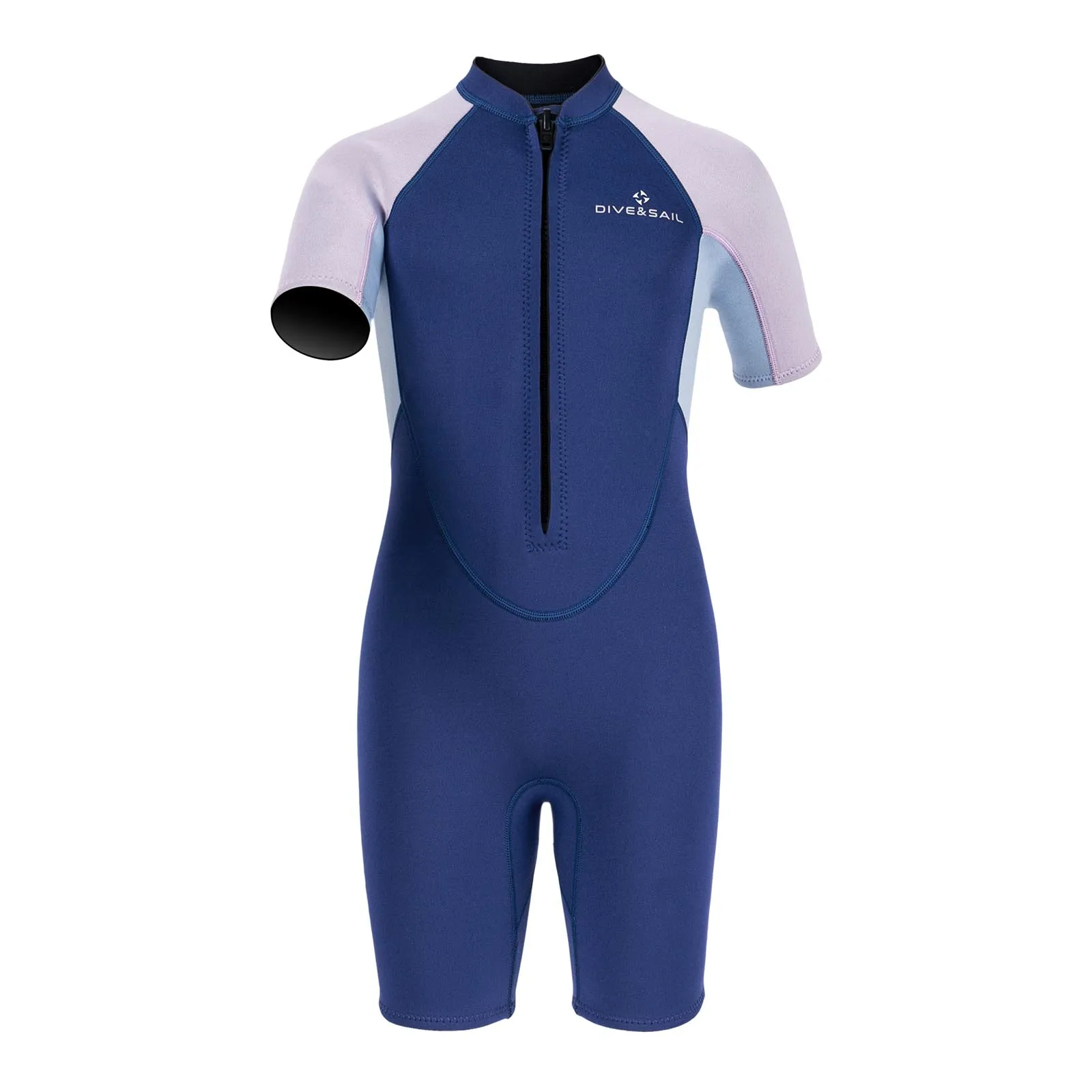 

Kids Girls 2.5mm Neoprene Thermal Wet Suit Swimsuit Short Sleeve Swim Jumpsuit Front Zipper Bodysuit Stretchy Rash Guard Wetsuit