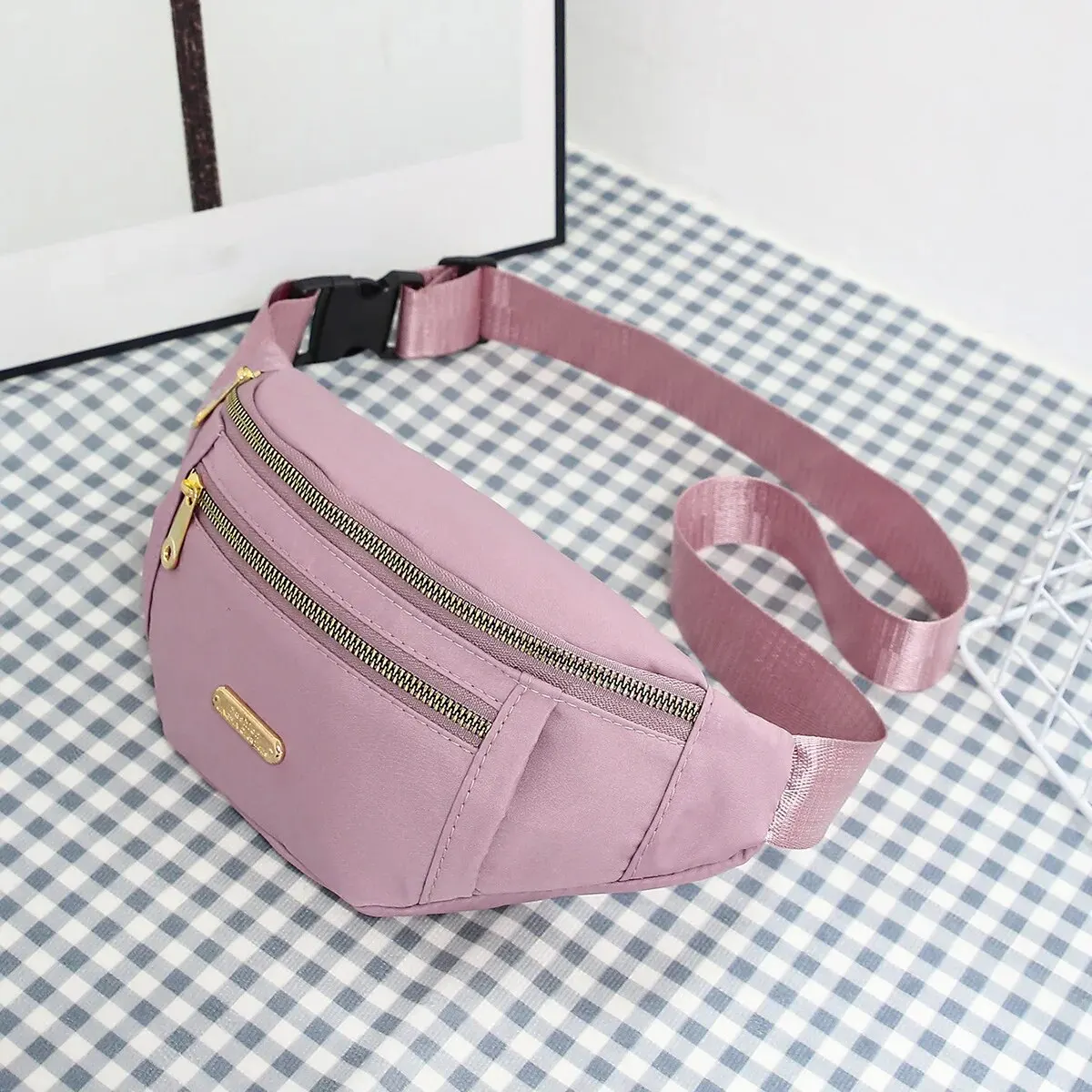 Women Sports Waist Bag Multi-Layer Fanny Pack Phone Essentials During Outdoor Activities Crossbody Purse Sports Chest Bag