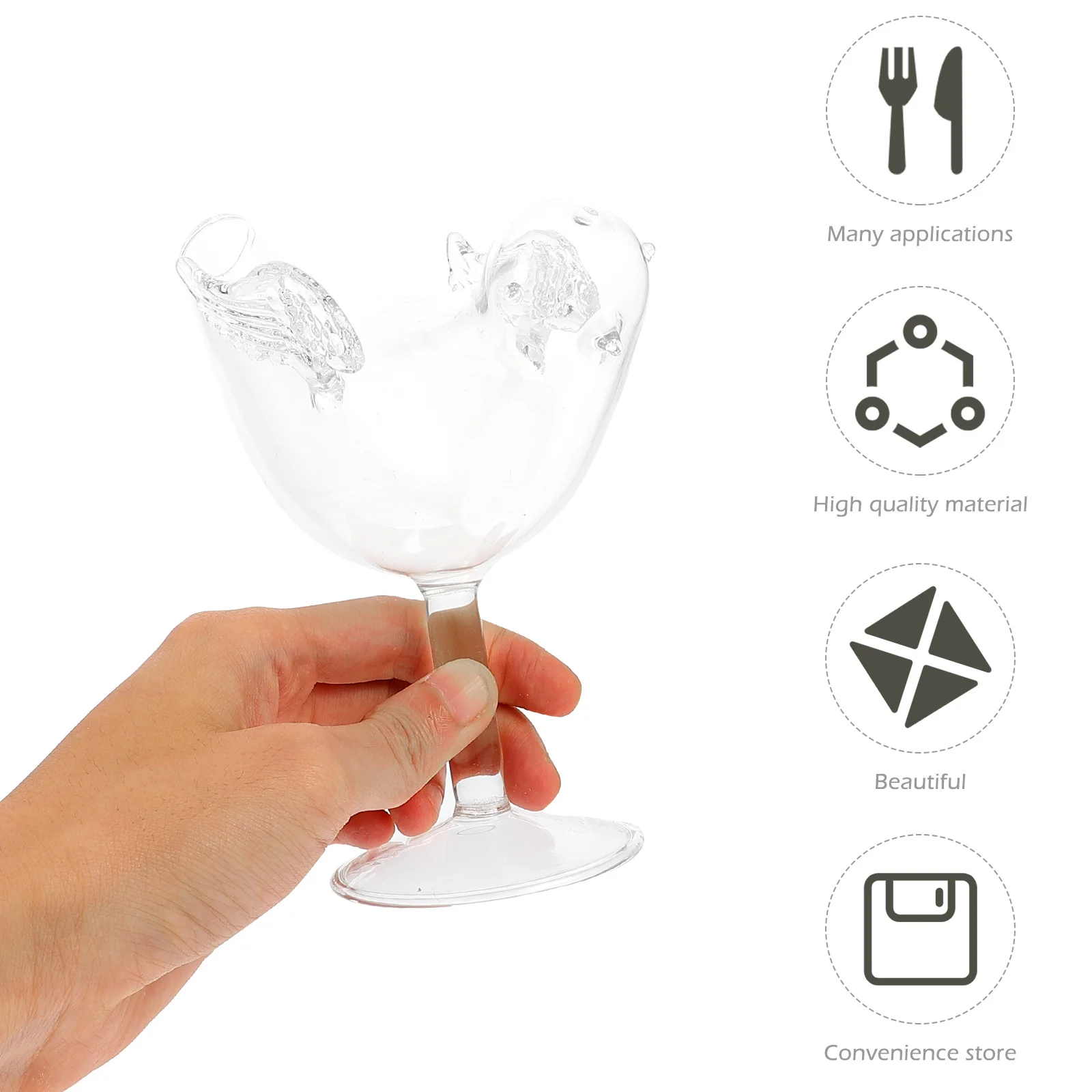 

1Pcs Wing Bird Design Glass Cup Transparent Wine Glass Cocktail Cup Bar Decoration Wine Mug Cocktail Mug