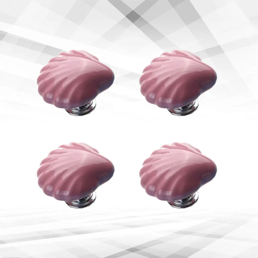 

4Pcs Pink Ceramic Door Knobs Unique Style Durable Material for Cabinet Drawer Chest of Drawers Wardrobe Shoe Cabinet Bookcase