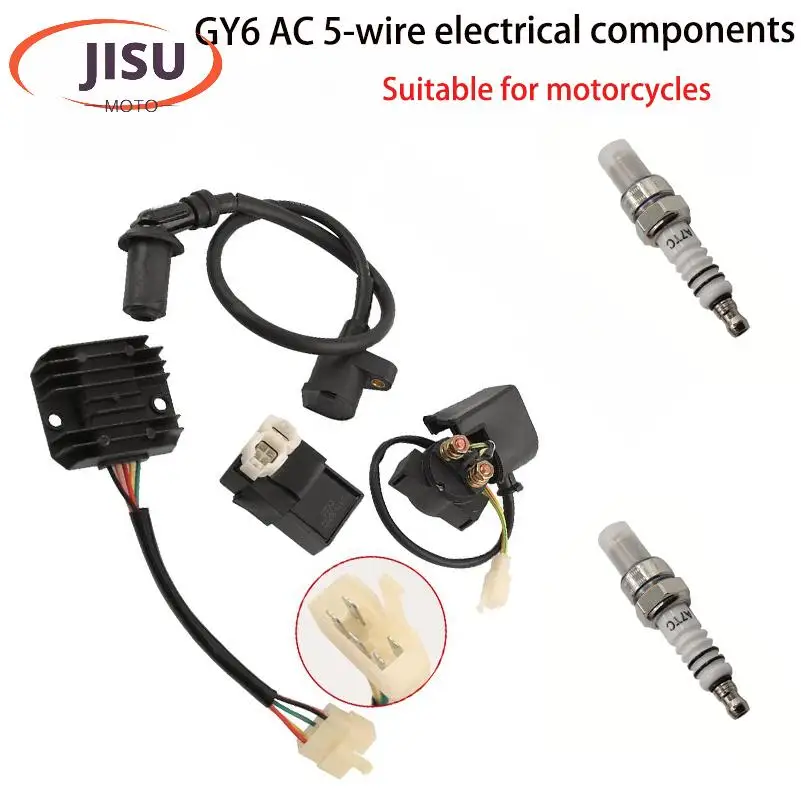 High quality GY6 50cc 125cc motorcycle off-road vehicle AC igniter 4/5-wire rectifier ignition coil spark plug kit