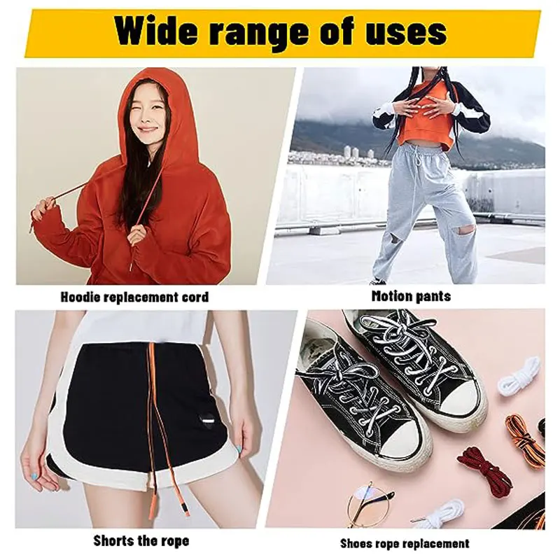 1.3Meters Replacement Drawstring Cords Rope Durable Hoodie String Replacement for Pants Sweatshirt Hoodie Jackets Shoes