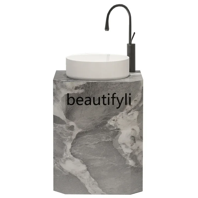 

Slate wash basin Column washbasin Integrated floor basin Bathroom Outdoor balcony wash basinAsmt52