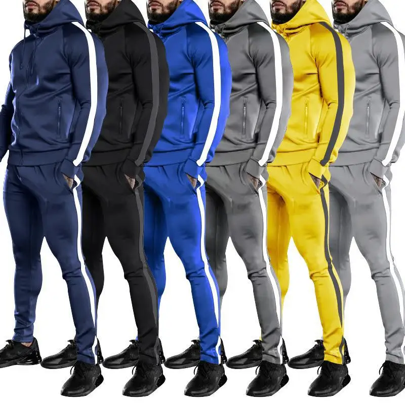 Men Jogger Tracksuits Wear Set Blank Training Active Wear Zip Up Two Piece Sportswear Men Tracksuit and Clothes Sports