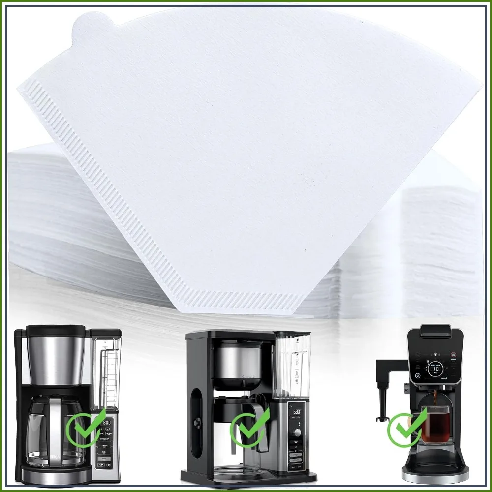 100 Pcs #4 Cone Disposable Coffee Paper Filters, White, Biodegradable for Ninja Coffee Maker