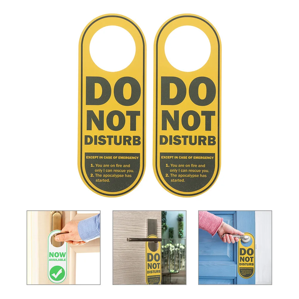 

2Pcs Double Sided Do Not Disturb Door Sign Hotel Office Door Hanger PVC Material Clear Printing Easy to Hang