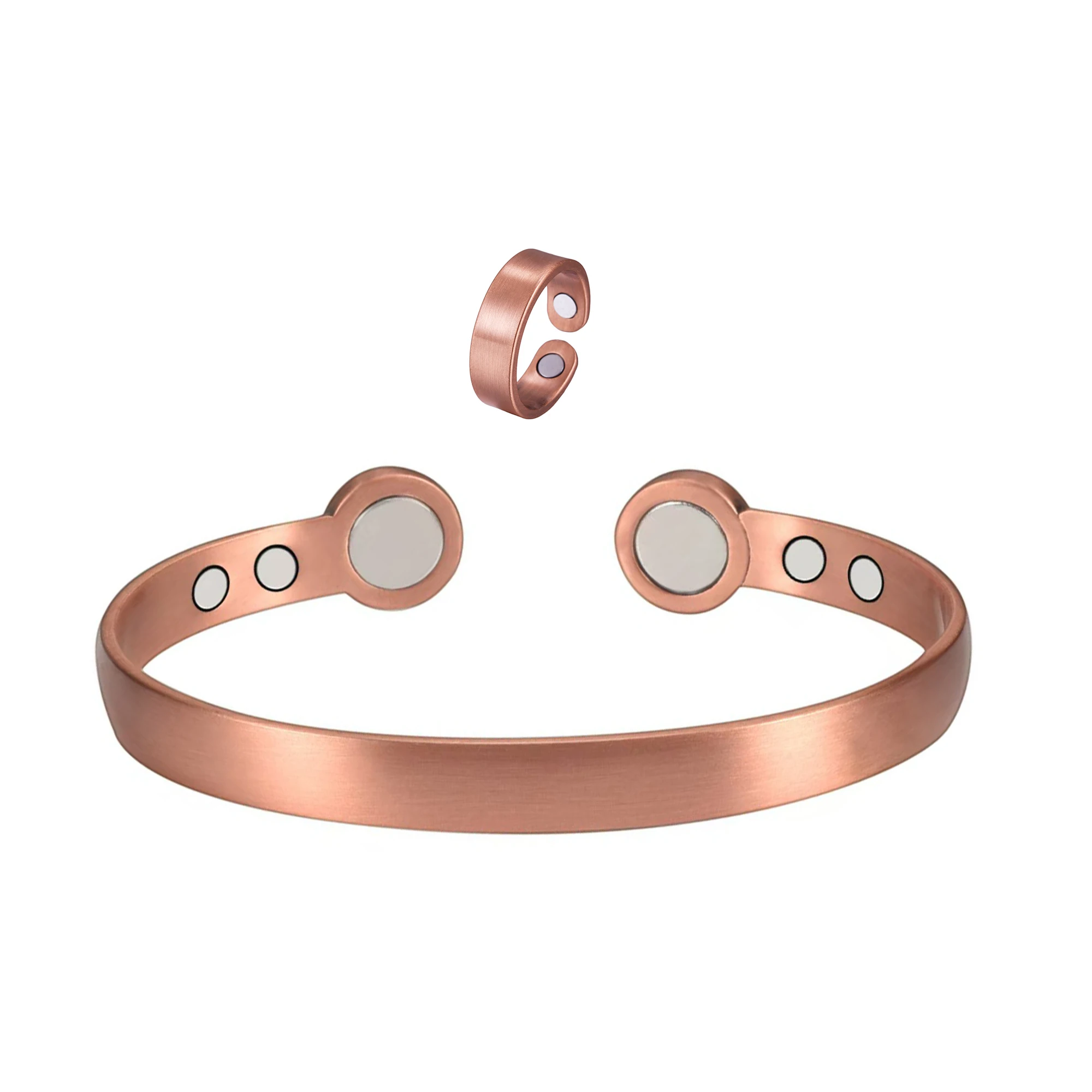C-Shaped Open Big Head Magnetic Bracelet Ring Retro Bracelet Magnetic Suction Smooth Rose Gold Bracelet