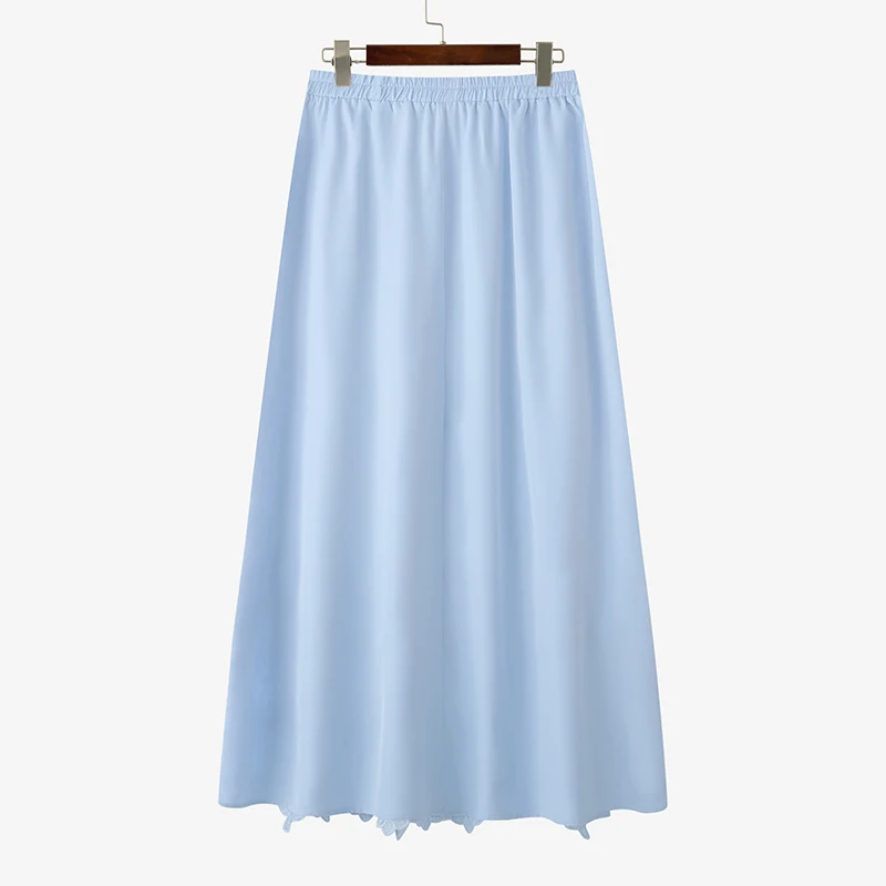 ZANZEA Mode Overrokken 2023 Herfst Vrouwen Kant Patchwork Maxi Rokken Casual Hoge Taille Lange Faldas Elegante Ruche Lange Bodem