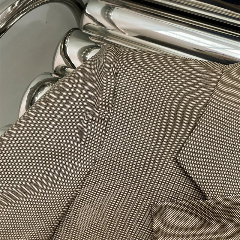 Kurtki damskie 2024, jesień Nowa odzież wierzchnia z wkładką na ramię, slim fit, damska marynarka garniturowa z mieszanki wełny, długi rękaw,
