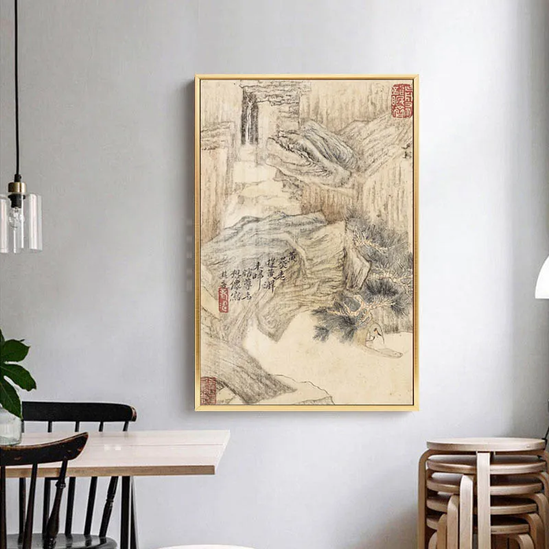 

Chinese Calligraphy Landscape Painting Posters And Prints Canvas Art Painting Wall Pictures for Living Room Home Decoration2