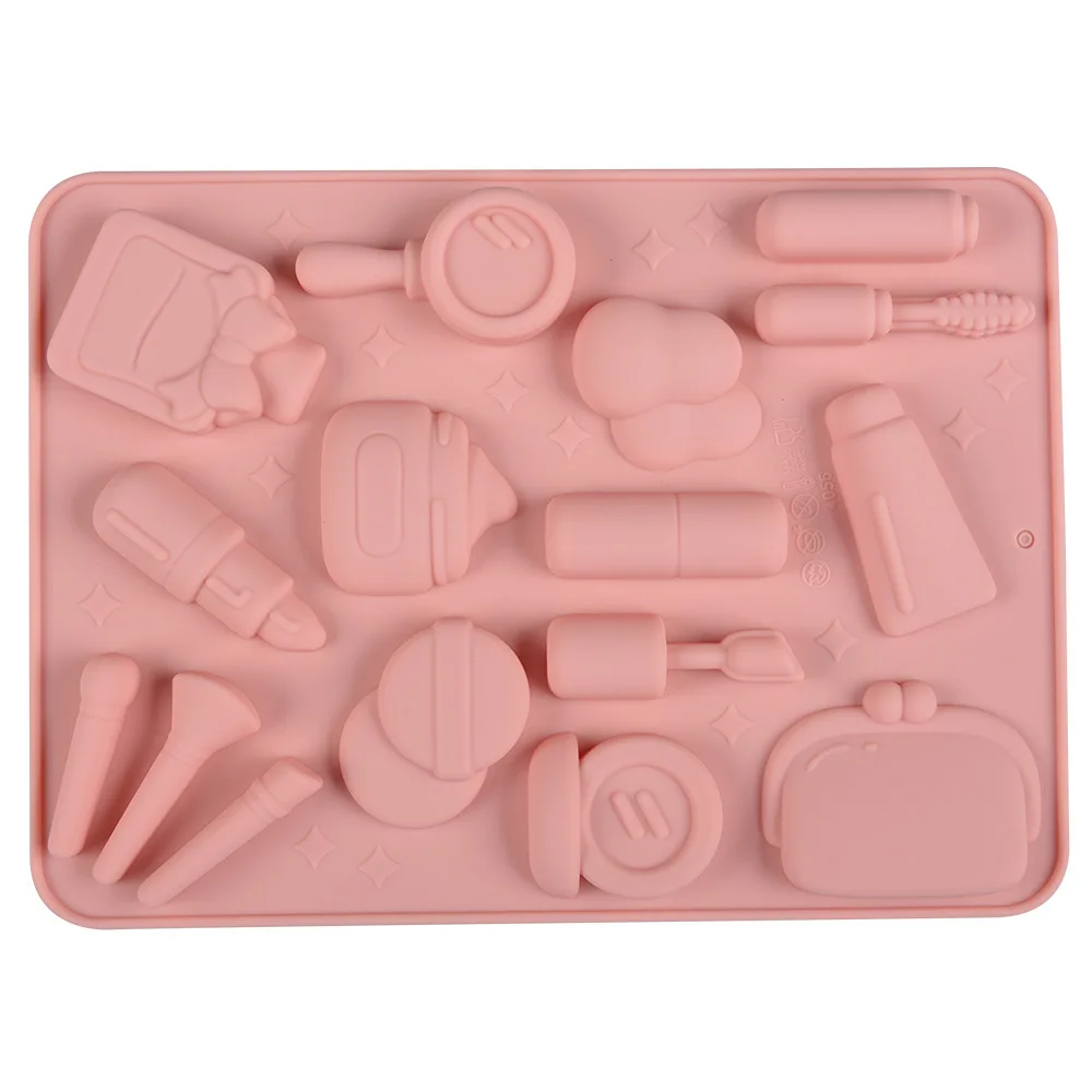 Cake Tool Cosmetics Lipstick handbag Make Up Silicone Mold Foundation Cake Ice Perfume Mould Cookie Soap Fondant Baking DIY