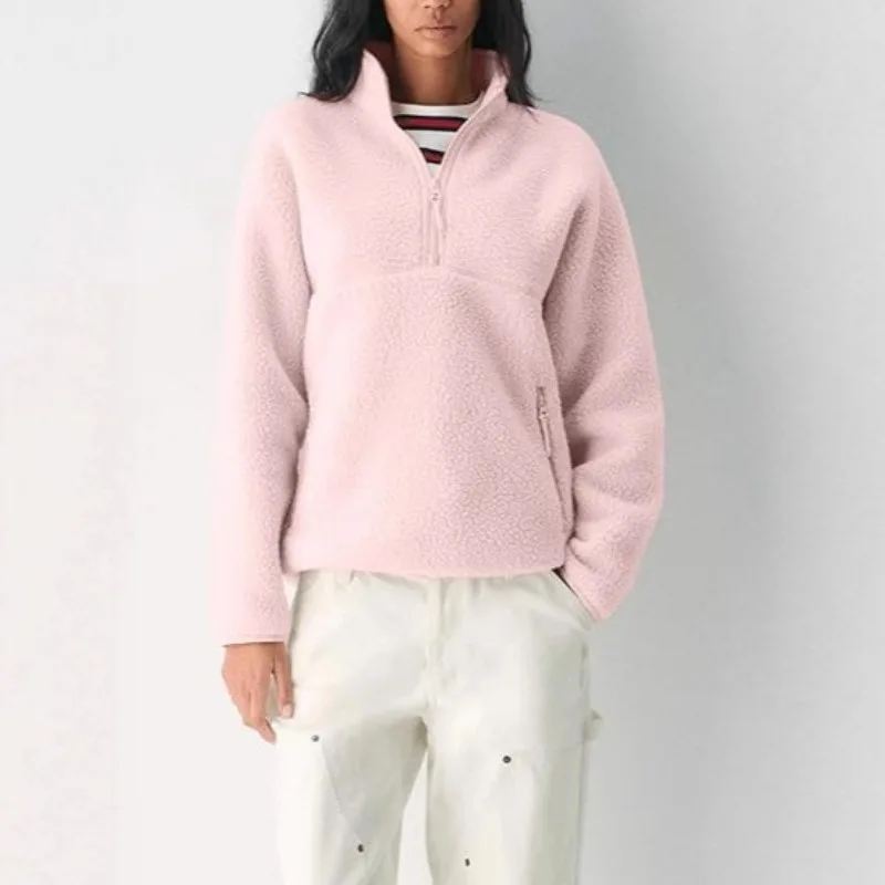 Women's New Fashion Temperament Women's Fashion Temperament Zipper Pullover Wool Sweatshirt Sweatshirt Top Women